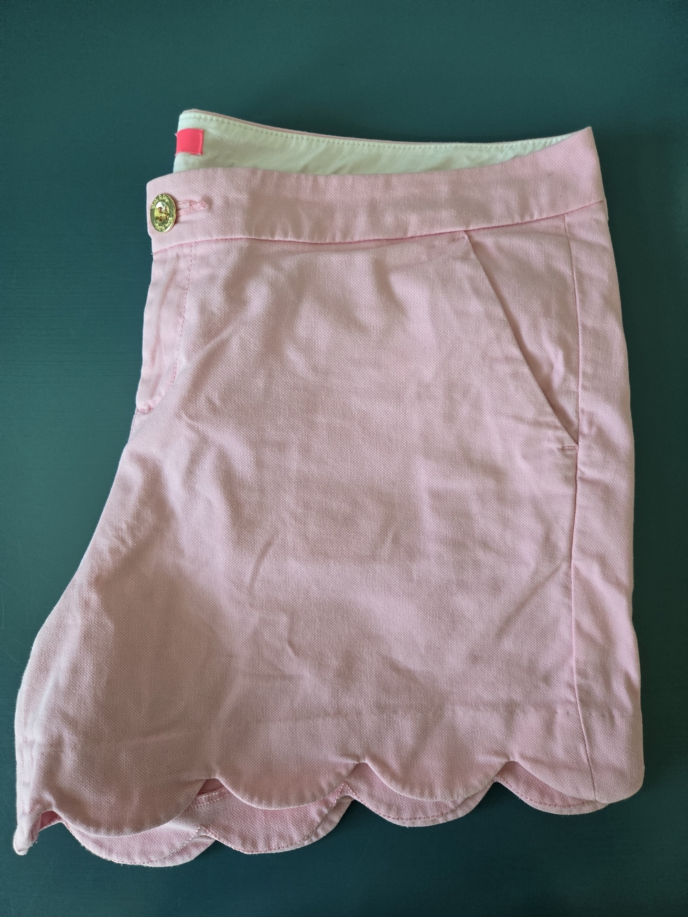 Lilly Pulitzer Pink Buttercup Scallop Hem Shorts